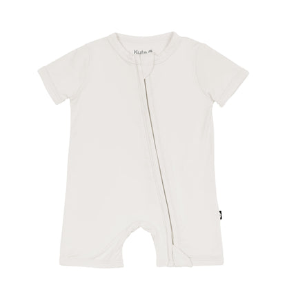 Zippered Shortall Romper in Oat