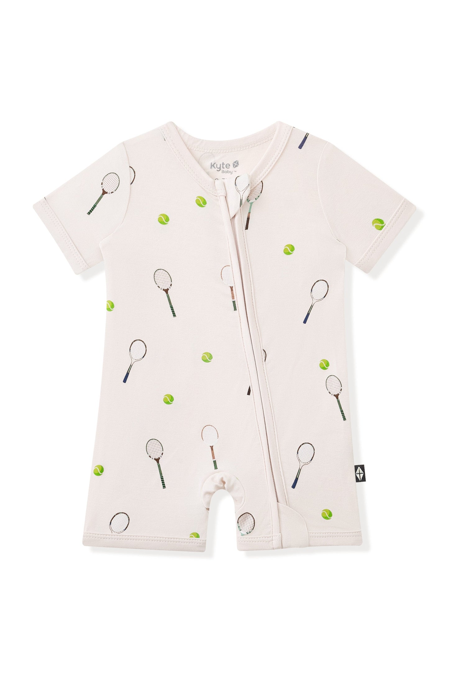 Zipper Shortall Romper in Tennis