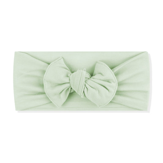 Knotted Bow Headband in Basil