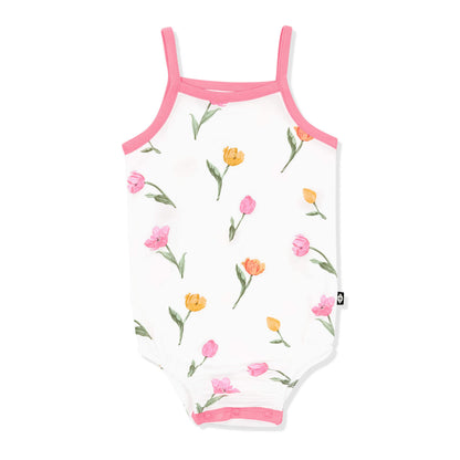 Spaghetti Strap Leotard in Tulip
