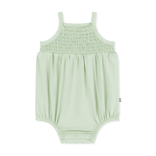 Smocked Bubble Romper in Basil