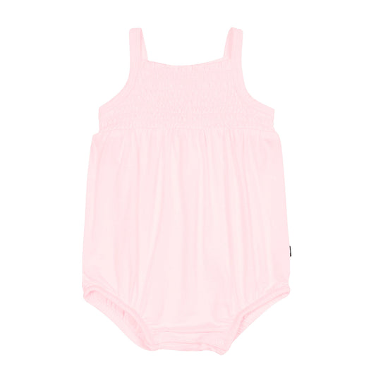 Smocked Bubble Romper in Sakura