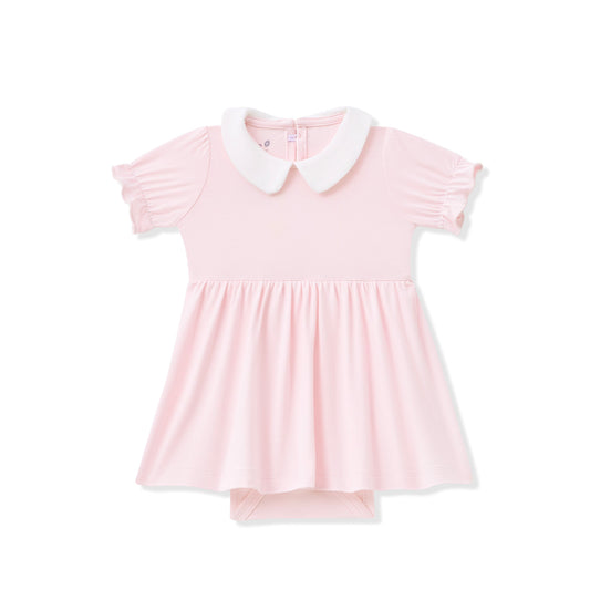 Peter Pan Collar Bodysuit Dress in Sakura