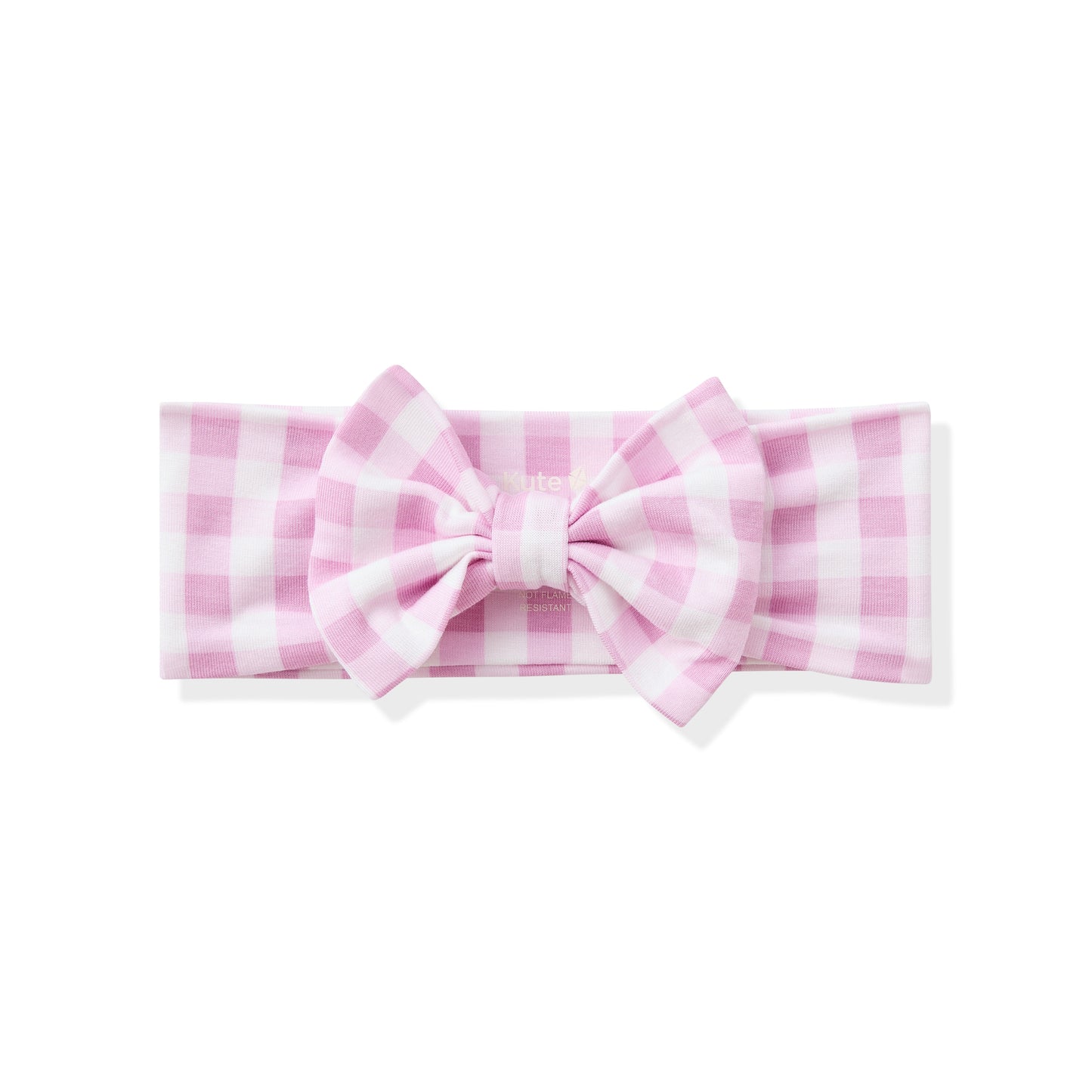 Bow Headband in Gingham Thistle