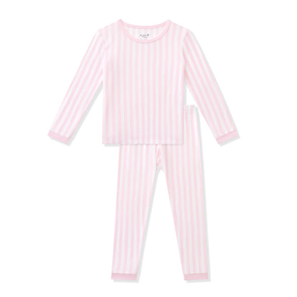 Long Sleeve Pajamas in Small Sakura Stripe
