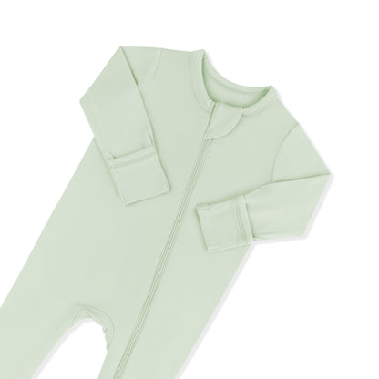 Zippered Footie in Basil