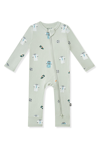 Zippered Romper in Soccer