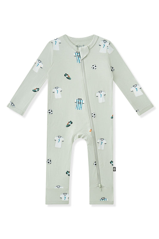 Zippered Romper in Soccer