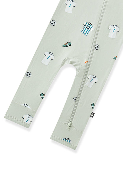 Zippered Romper in Soccer