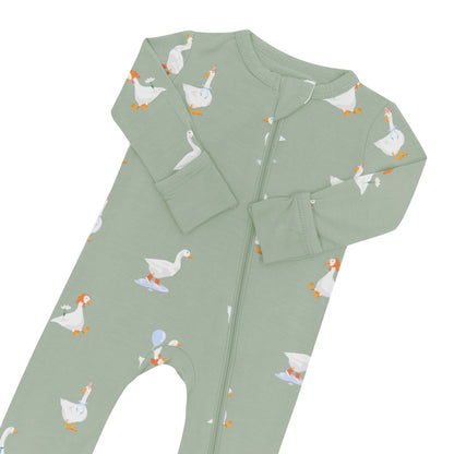 Zippered Romper in Silly Goose