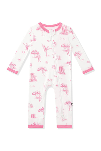 Zippered Romper in Toile Ballet
