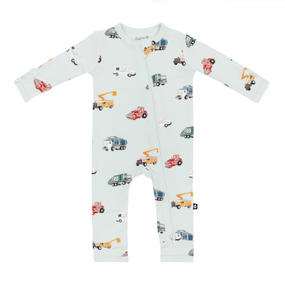 Zippered Romper in City Vehicles