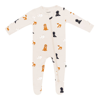 Zippered Footie in Fluffy Dog