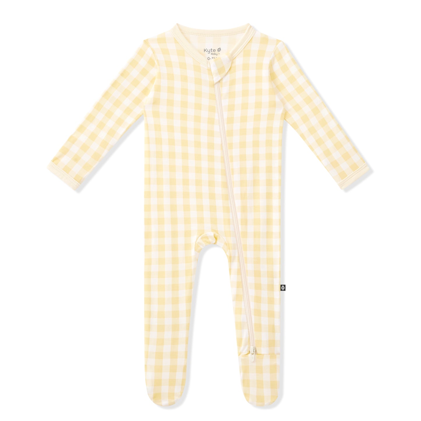 Zippered Footie in Gingham Chamomile