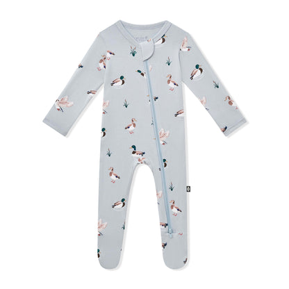 Zippered Footie in Mallard Duck