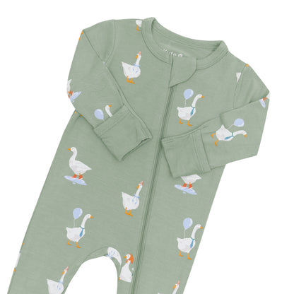 Zippered Footie in Silly Goose