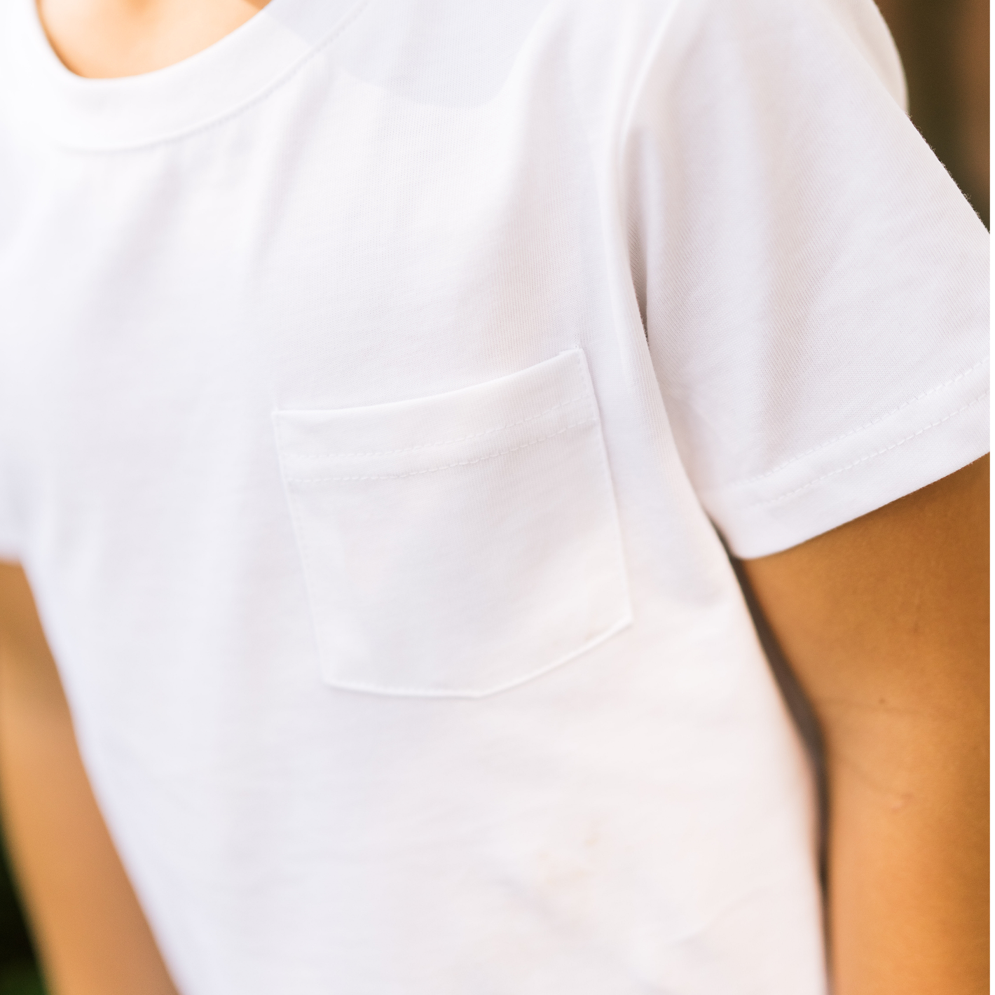 unisex white pocket tee