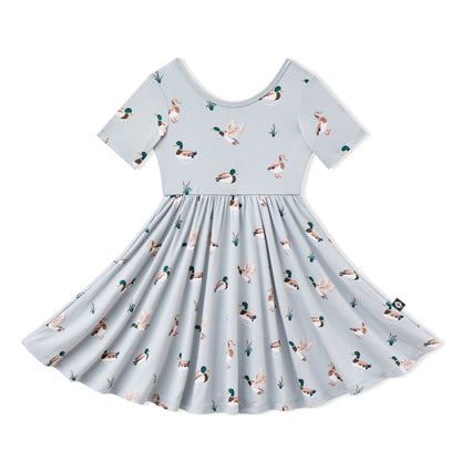 Twirl Dress in Mallard Duck