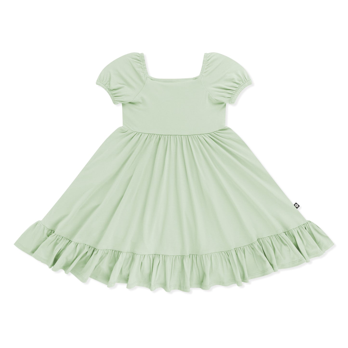Puff Sleeve Twirl Dress in Basil