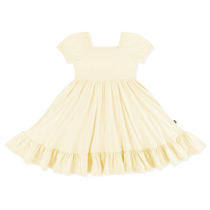 Puff Sleeve Twirl Dress in Chamomile