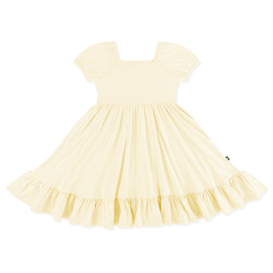 Puff Sleeve Twirl Dress in Chamomile