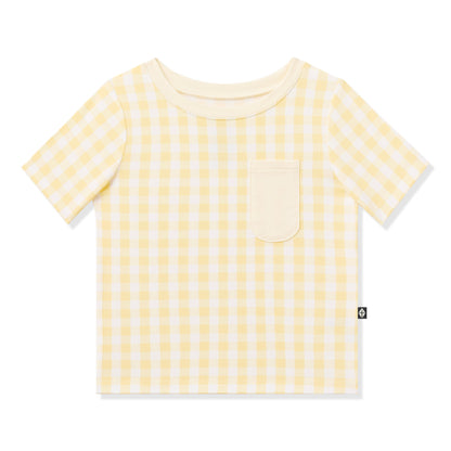 Toddler Crew Neck Tee in Gingham Chamomile