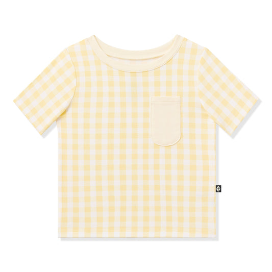 Toddler Crew Neck Tee in Gingham Chamomile