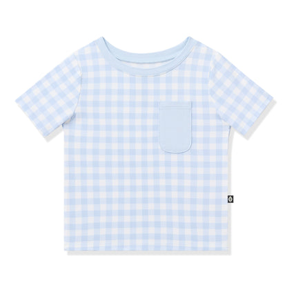 Toddler Crew Neck Tee in Gingham Breeze