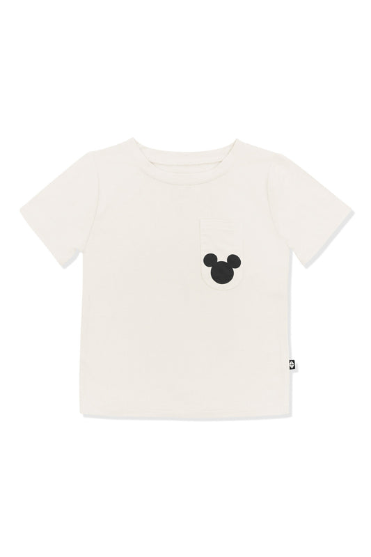 Toddler Crew Neck Tee in Mickey Mouse on Ecru