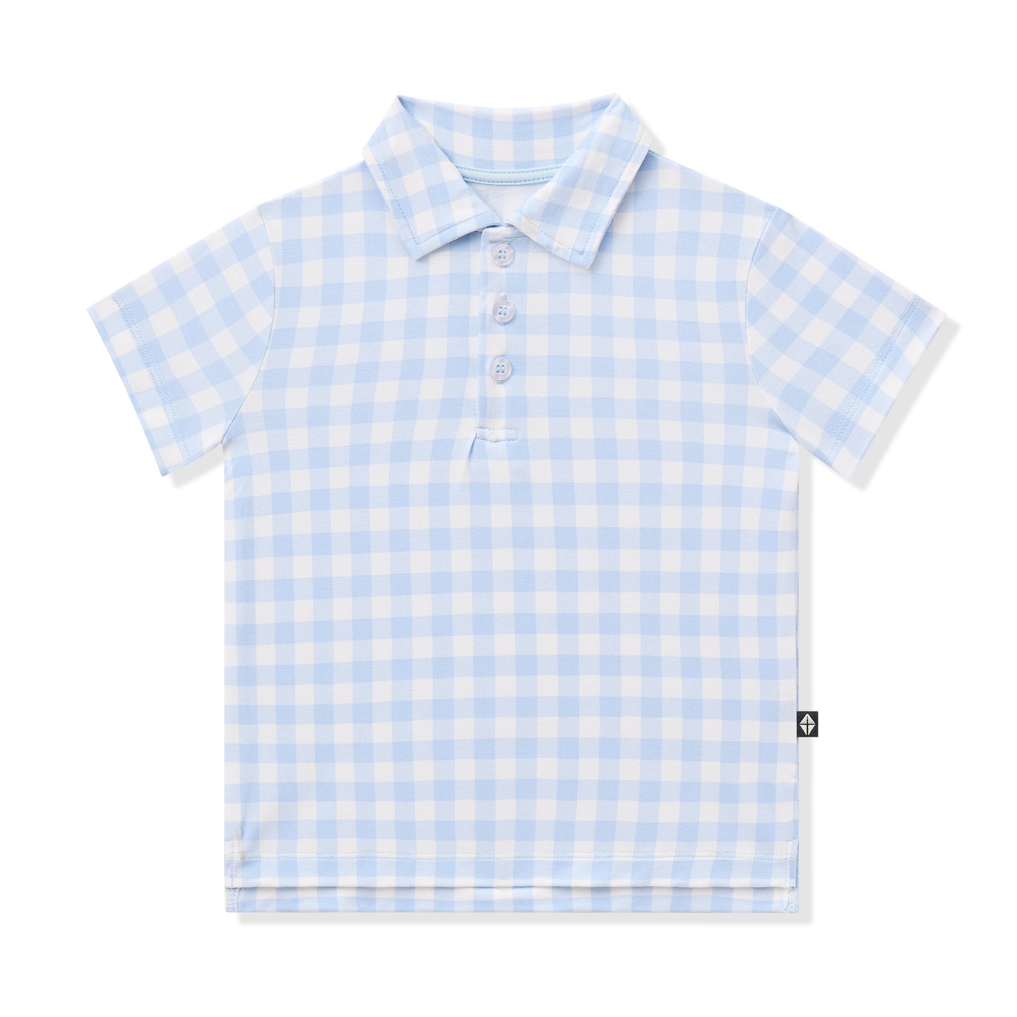 Toddler Short Sleeve Polo in Gingham Breeze