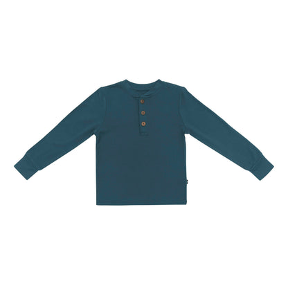 Long Sleeve Toddler Henley Tee in Atlantic