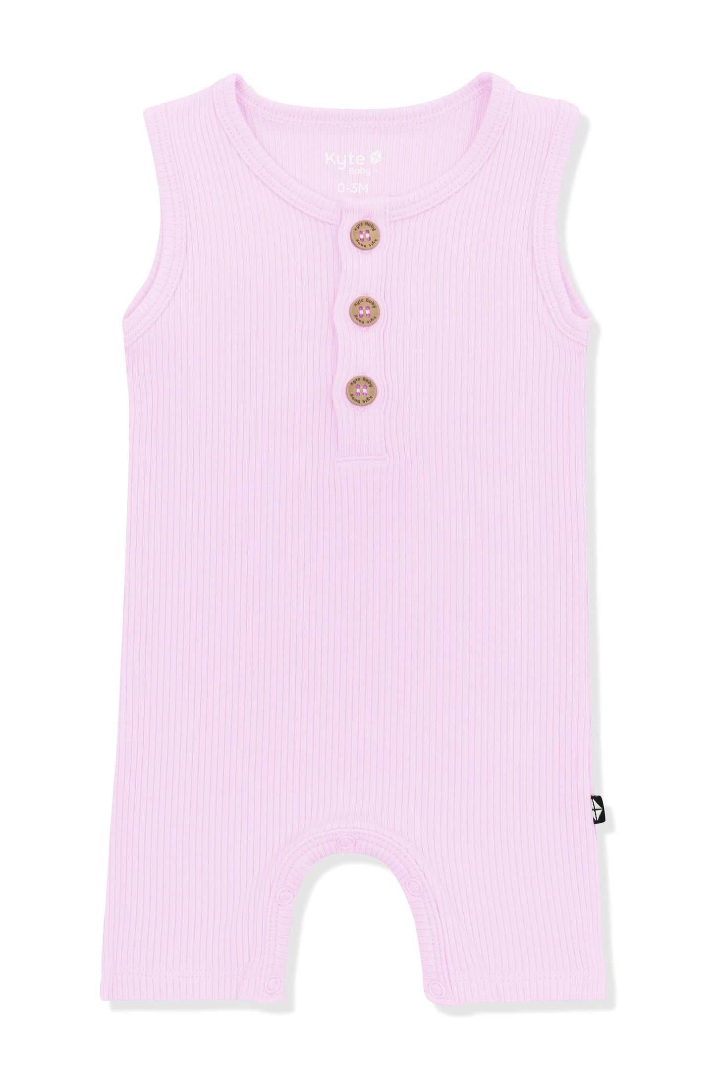 Ribbed Sleeveless Shortall in Thistle