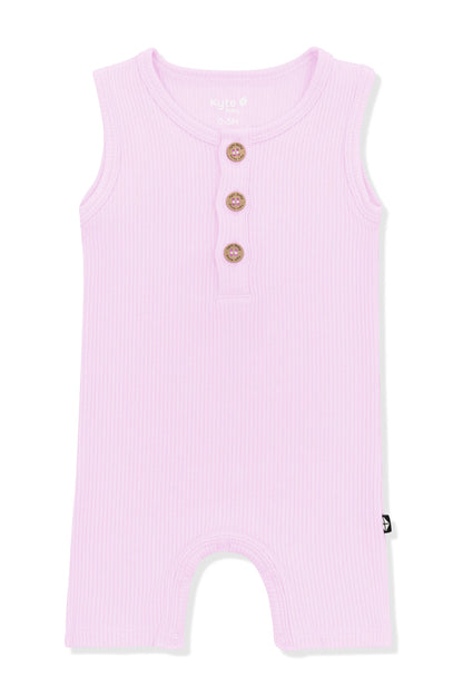 Ribbed Sleeveless Shortall in Thistle