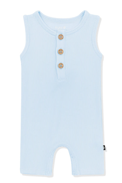 Ribbed Sleeveless Shortall in Breeze