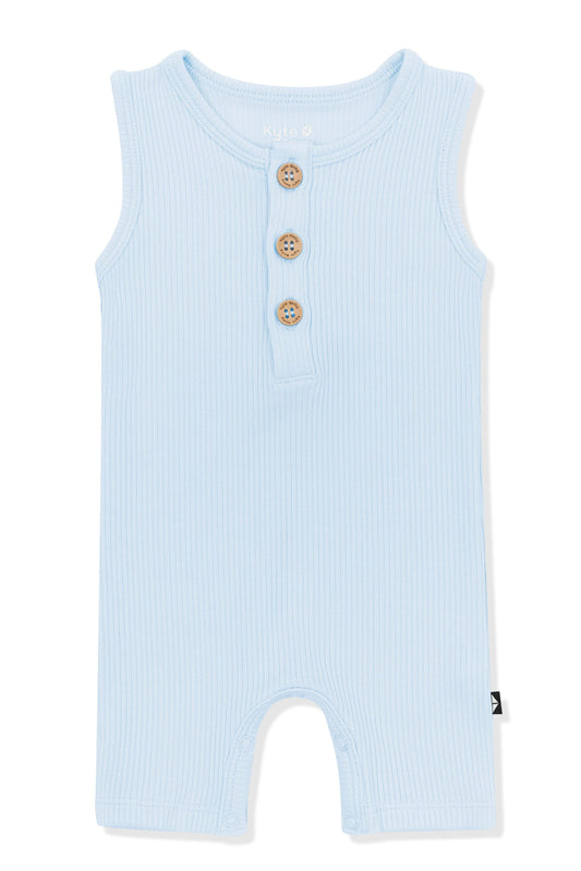 Ribbed Sleeveless Shortall in Breeze