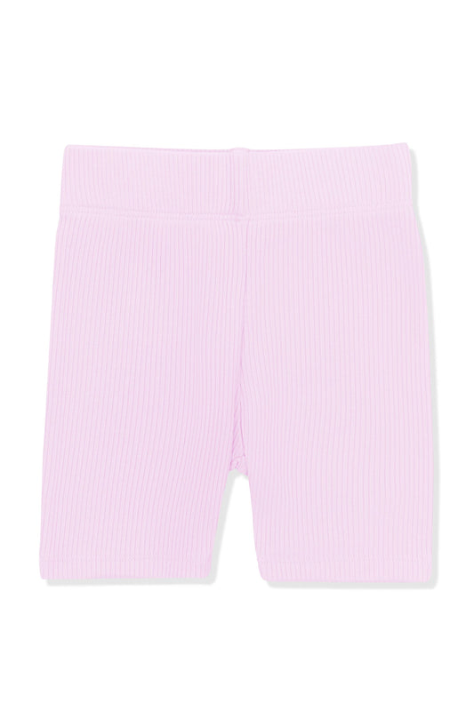 Ribbed Toddler Biker Shorts in Thistle