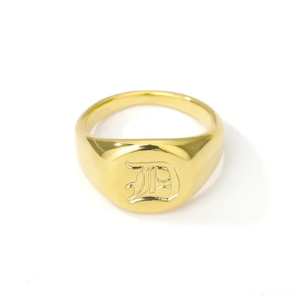Stainless Steel A-Z Letter Initial Rings