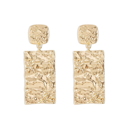 Geometric Retro Creative Alloy Pleated Earrings
