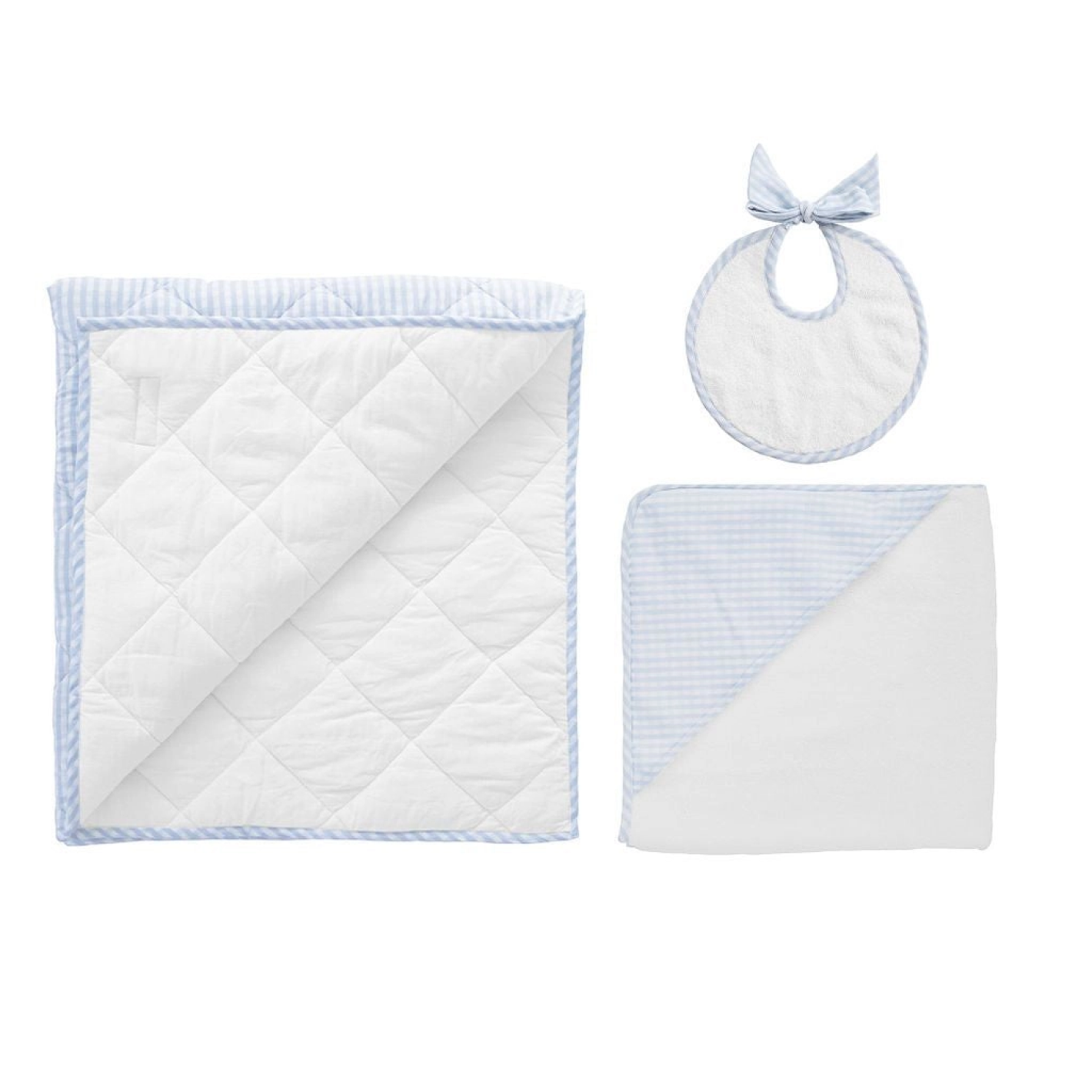 louelle pale blue gingham bedtime gift set