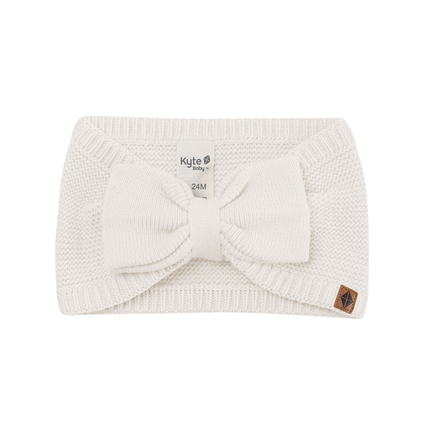 Chunky Knit Adult Bow Headband in Oat
