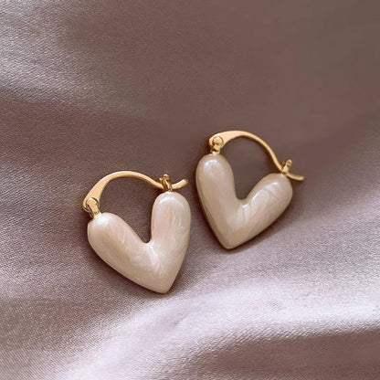 Vintage Enamel Love Heart Earrings