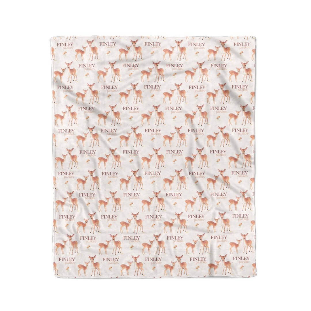 Friendly Fawns Personalized Kids Blanket