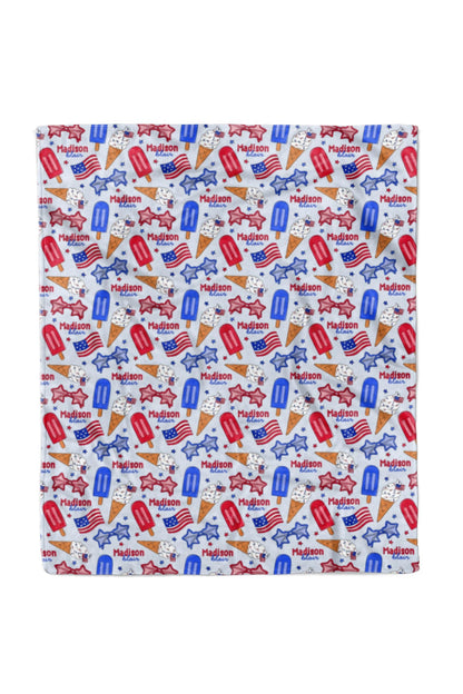 Personalized Kids Blanket | Red, White & Cool