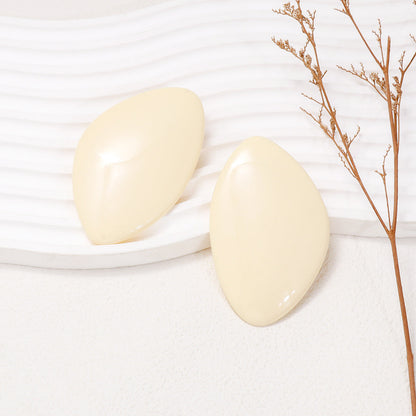 Oval Resin Beaded Pendant Earrings