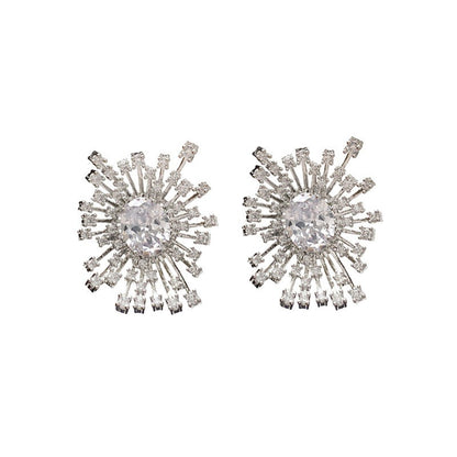 Sparkling Hollow Fireworks Zircon Earrings