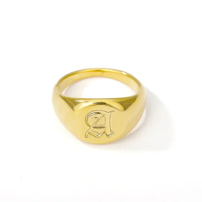 Stainless Steel A-Z Letter Initial Rings