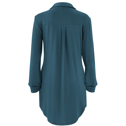 Long Sleeve Women’s Nightshirt in Atlantic