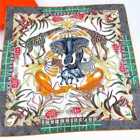Animal Pattern Handmade Square Scarf