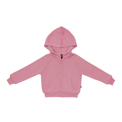 Fleece Zip Up Hoodie in Apple Blossom