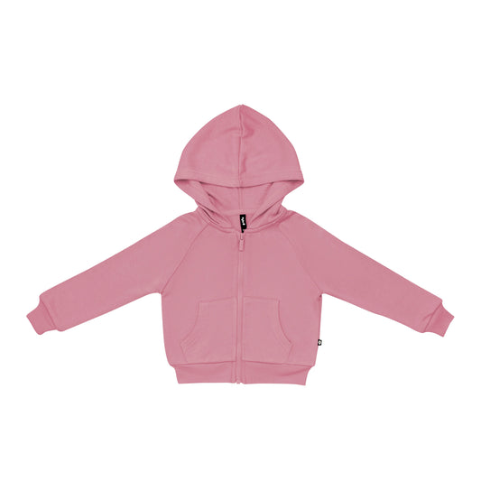 Fleece Zip Up Hoodie in Apple Blossom